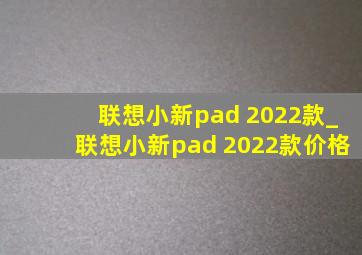 联想小新pad 2022款_联想小新pad 2022款价格